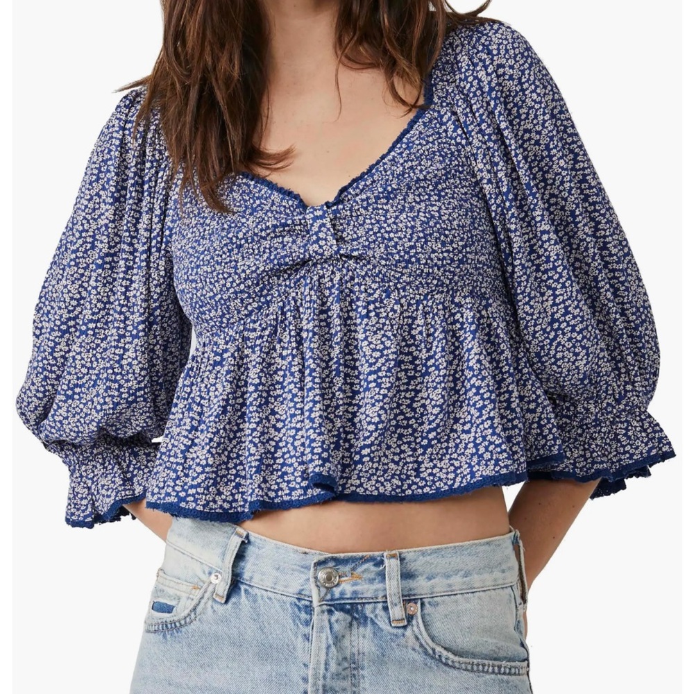 Free People Britnee printed smock top